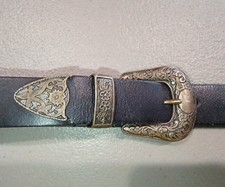 Double Buckle Cowboy/Cowgirl Rodeo Western Leather Belt Fits 34-36