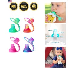 SoftSip Food Pouch Top Baby Led Weaning No Spill Flow Control Valve, Prot...