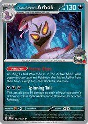 Team Rocket's Arbok 113/182 Destined Rivals