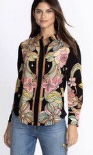 Johnny Was Jade Luz Piped Blouse Sz XL Silk Floral NWT MSRP 318