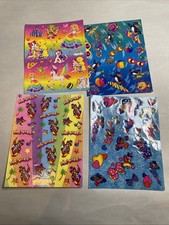 Vintage Lisa Frank Sticker Sheets Poodles Bear Pegasus Cat Penguin Lot Of 4