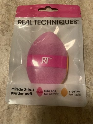 REAL TECHNIQUES Make-up Schwamm miracle 2in1 Powder Puff Sponge Puder Neu OVP
