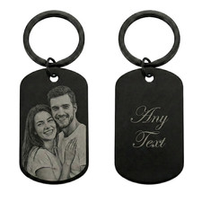 Keychain Personalised Custom Engraved Picture Your Photo Keyring Wedding Gift