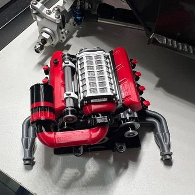 RC Car Engine Model for 1/10 VP OPTIC H10 TRX4 Defender AXIAL SCX10