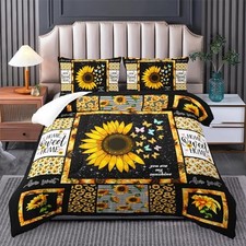 Sunflower Bedding Set, Yellow Comforter for Girls and Teen Queen Bz240608 18