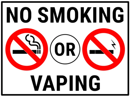 No Smoking No Vaping Self Adhesive Sticker