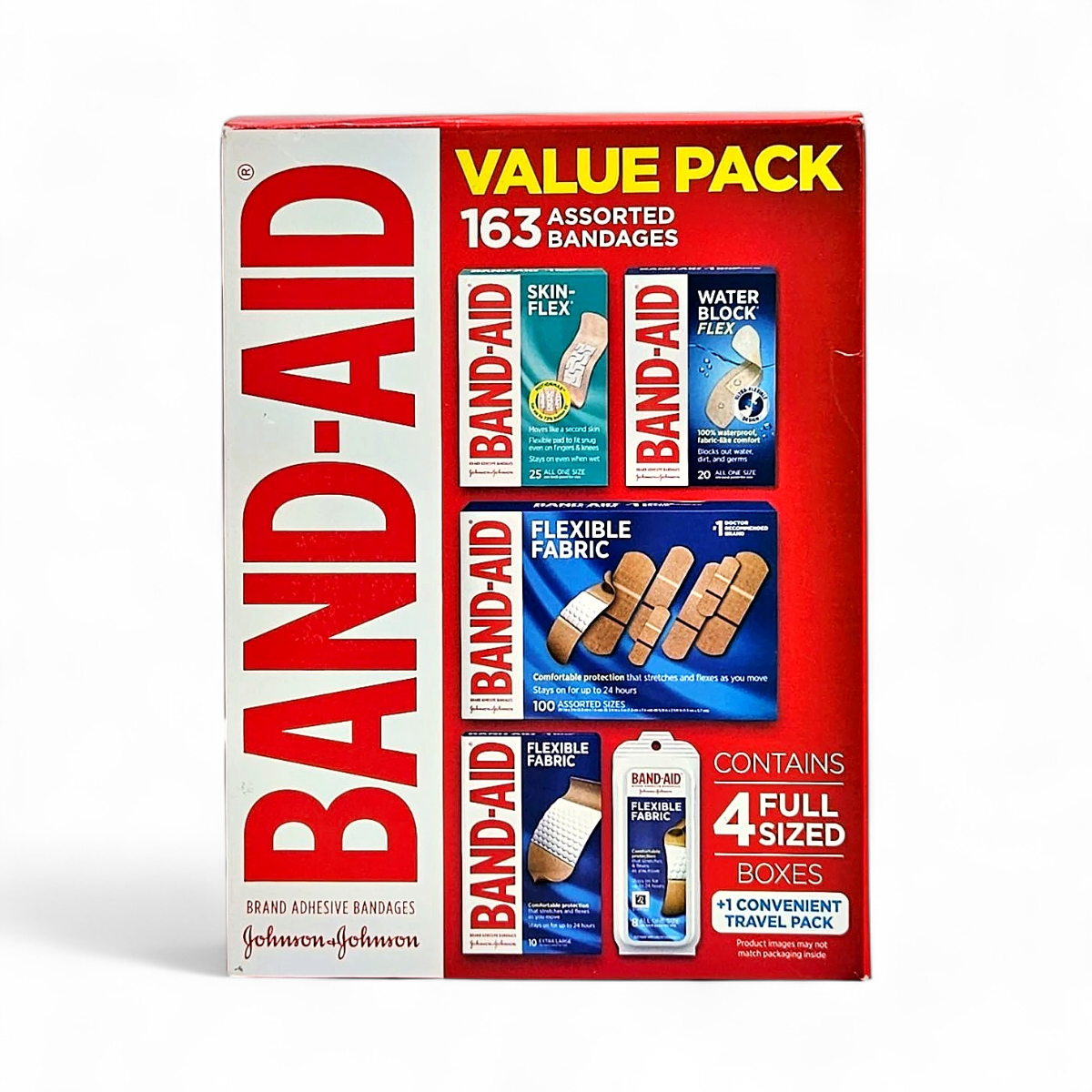 BAND-AID Adhesive Bandages, Value Variety Pack, 163 Count | eBay