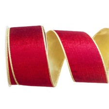 2.5 Inch Wide Red Velvet Wired Ribbon 10 Yards Christmas Double Sided Velvet ...