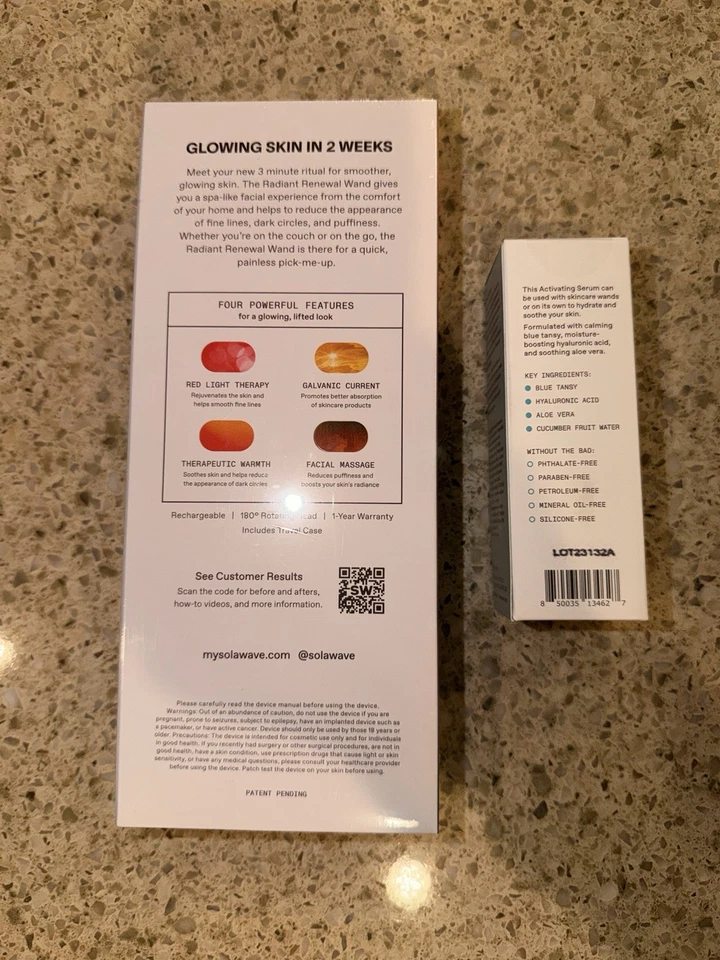 SOLAWAVE 4 en 1 Luz LED Roja Varita Botón Operado OMBRE + SUERO (totalmente nuevo) Foto 2 de 2