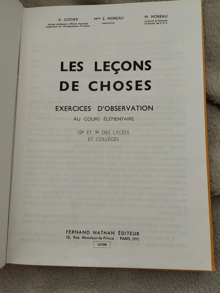 Ancien Livre Scolaire Leçons de choses au Cours élémentaire - Photo 2/4
