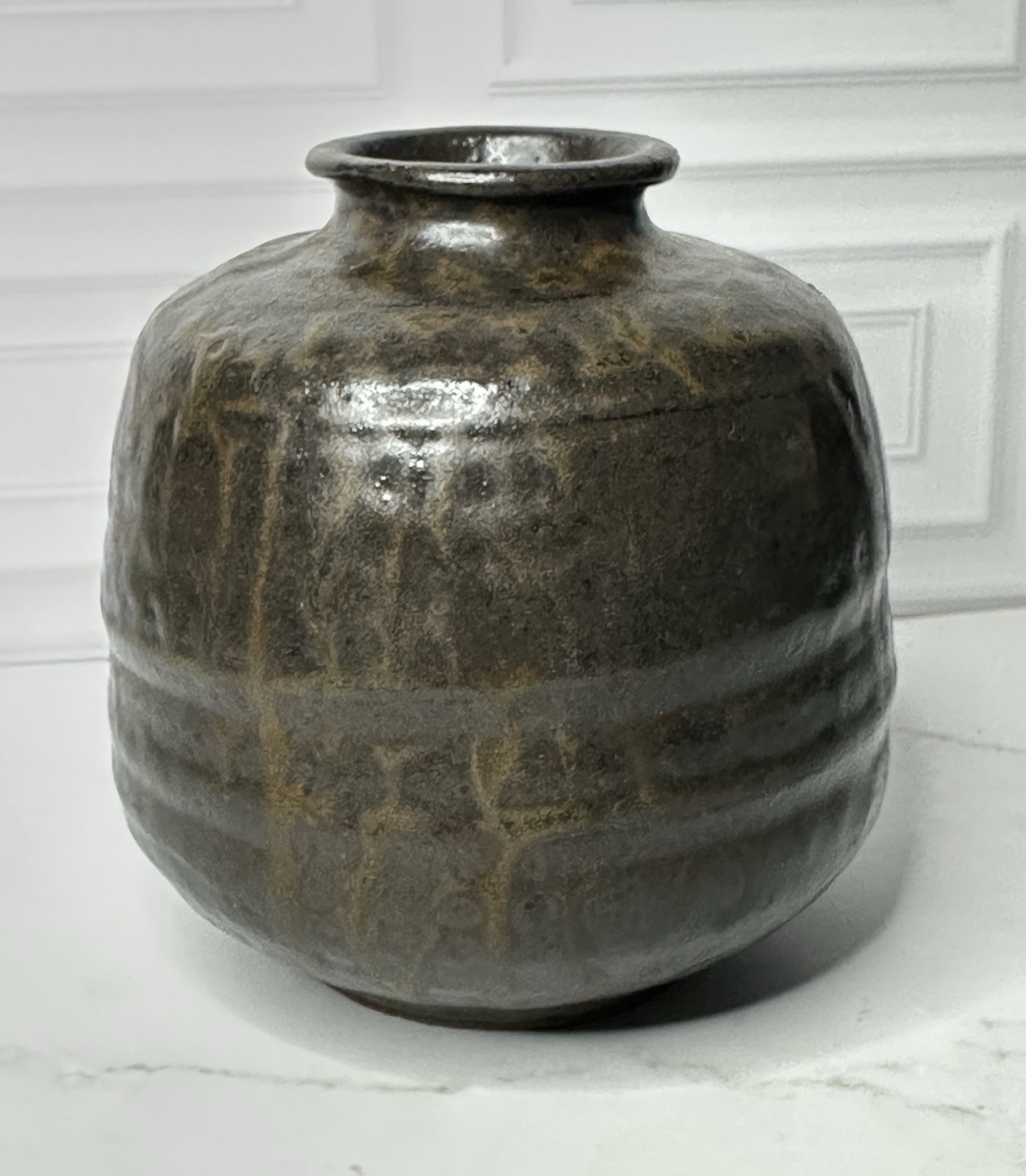 Studio Pottery Vase Earth Tone Rustic Brown Small Bud Vase 4 Inch