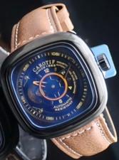 CAROTIF - AUTOMATIK - WATCH - OFFENE UNRUH - BRAUN - LEDER - NEU