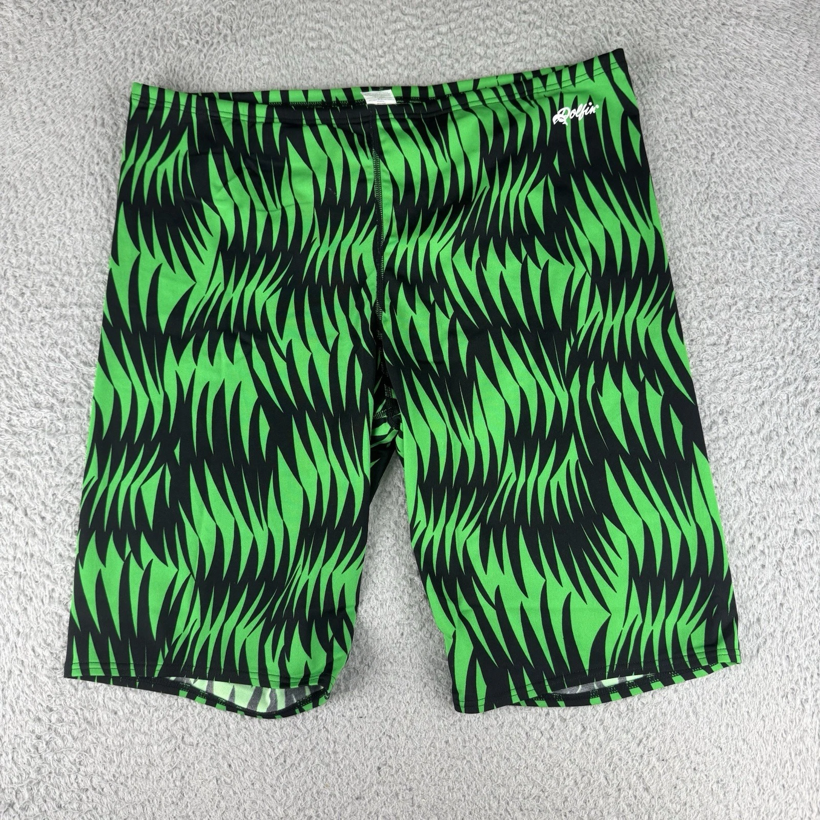 Mens Dolfin Green Black Striped Spandex Compression Shorts Half Tights 40