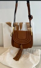 Chloe Hudson Brown Leather Crossbody shoulder Bag Gold Hardware