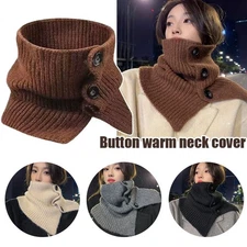 Premium Knitted Yarn Button Neck Warmer Scarf for Cold Weather Fashion