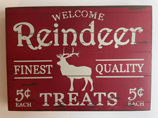 Christmas Decor Reindeer Treats Wooden Sign 11 1/2"H x 16 1/2" W x 2"D