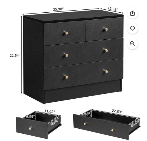 Modern Dresser 4 Drawer Chest - Picture 3 of 3