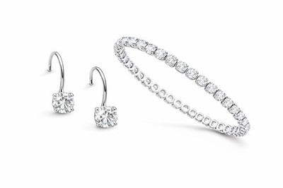 Liah Sophia NWT Tennis Bracelet & Drop Earrings Set Diamond retired 