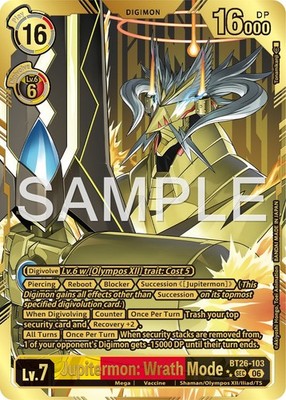 Digimon TCG Jupitermon Wrath Mode BT26-103 Alt Art Chase in Hand