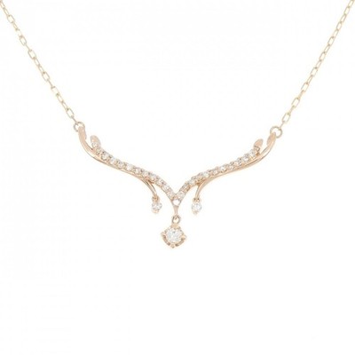 Authentic K18PG Diamond Necklace 0.35CT #260-007-744-9931 | eBay