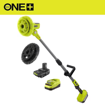 #ad ONE 18V Cordless Telescoping Power Scrubber Kit W 9 In. VORTEX Hard Bristle Br $222.33
