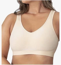 Truekind By Shapermint Women's Daily Comfort Wirefree Shapewear Bra Large Beige