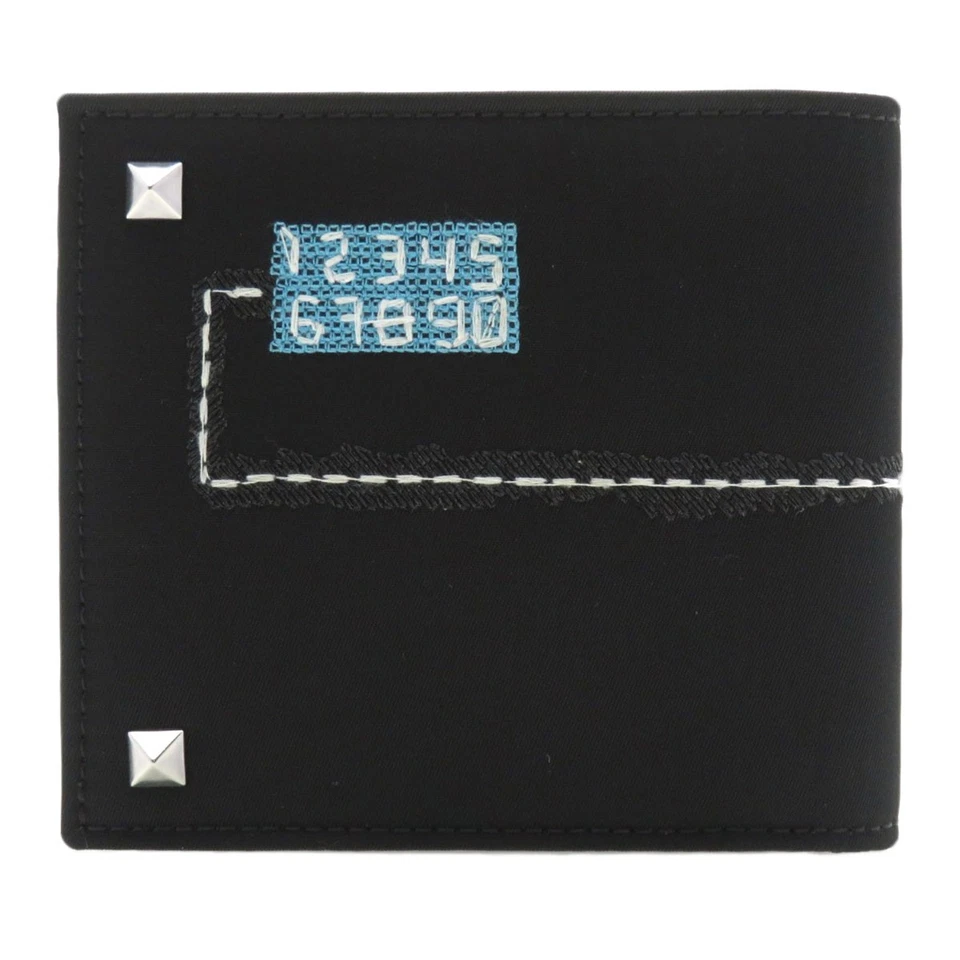 VALENTINO GARAVANI вышивка мотив складного бумажника без монета карман нейлона Leat... - Изображение 2 из 4