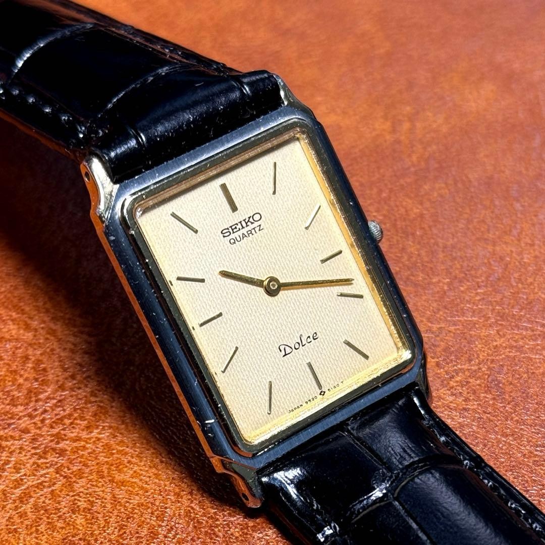 Seiko Dolce 80's Rectangular Watch Working Rare S… - image 3