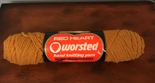 Vintage Red Heart Worsted 4 Ply Acrylic Yarn 602 Dk Gold Coats & Clark (1) Skein