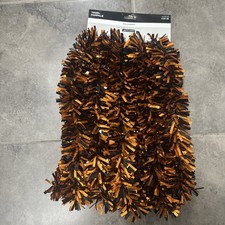 Halloween Orange and Black Tinsel Garland, 12 Ft, BRAND NEW Set Of 3