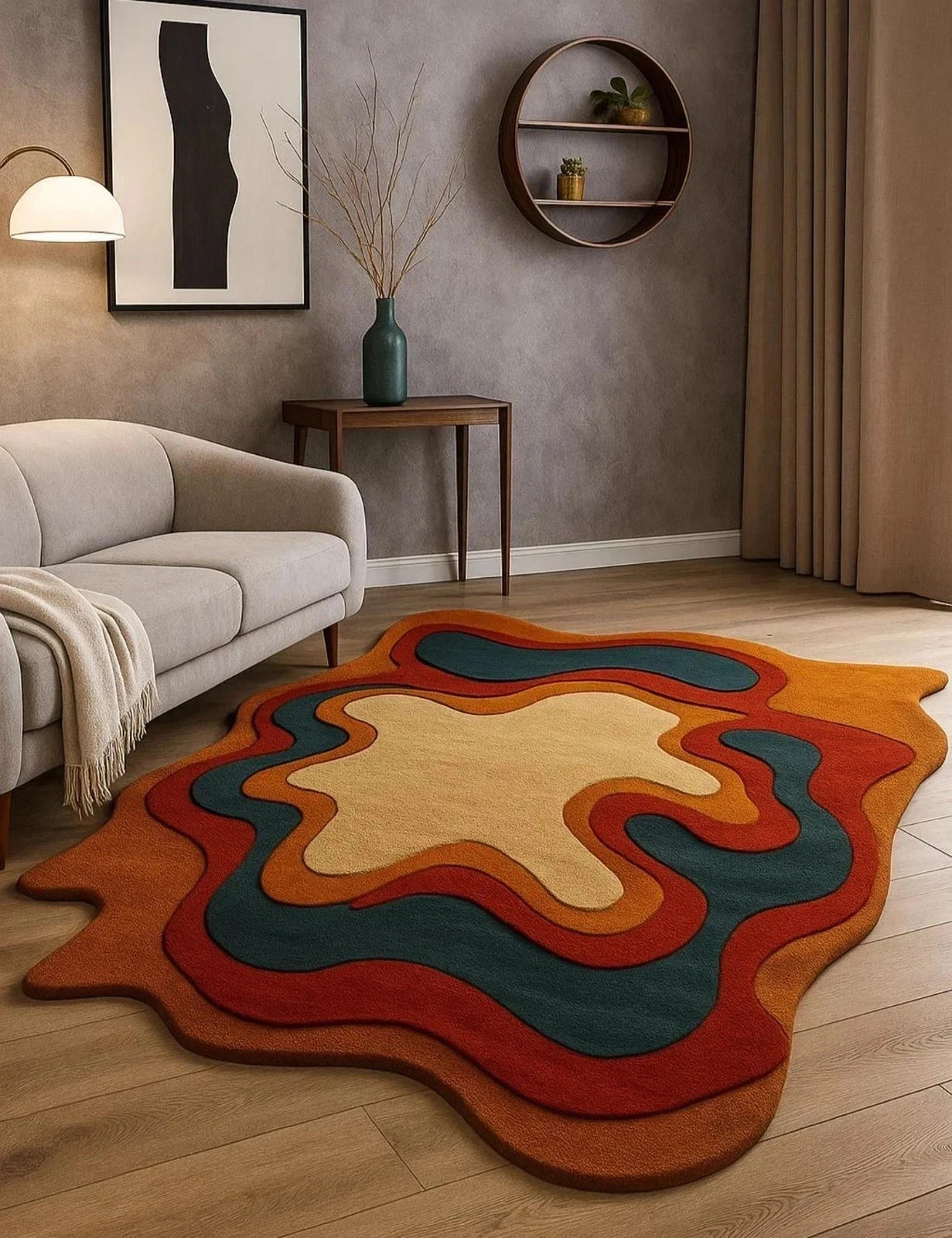 Hand-Tufted 100% Wool Rug Designer Irregular Color Multicolor Area Carpet Rug