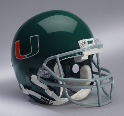 Casque De Football Américain Schutt XP GAMEDAY - Équipe Miami Hurricanes (NCAA) - Taille L - Custom Avec Masque EGOP