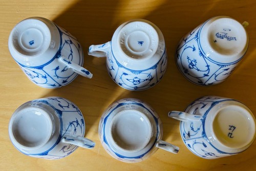 6 Pers. Kaffeegeschirr, Strohblumenmuster, Erbstücke, antik und Vintage - Bild 7 von 7