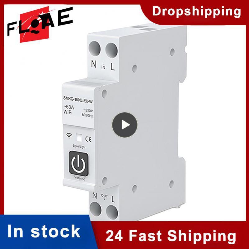 Tuya WIFI Smart Circuit Breaker 1P 10/16/25/32/40/63A DIN Rail With Metering Wor