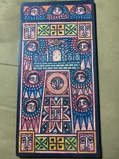 Vintage "Facial Images Scene" Oil Painting - Framed