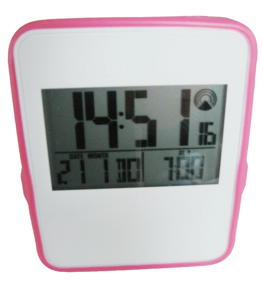 Digital-Funkwecker in Weiß  2 Weckzeiten und 2 Farbringe Displaybeleuchtung - Bild 3 von 4