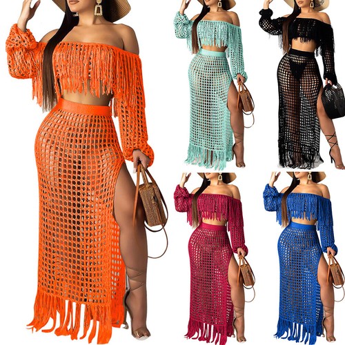 Summer Crochet Dress Beach Wear Women 