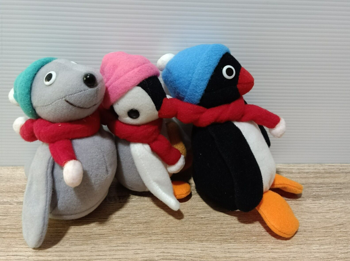 Pingu Penguin Pinga Robby Seal Mister Donut Promo Plush Toy Set