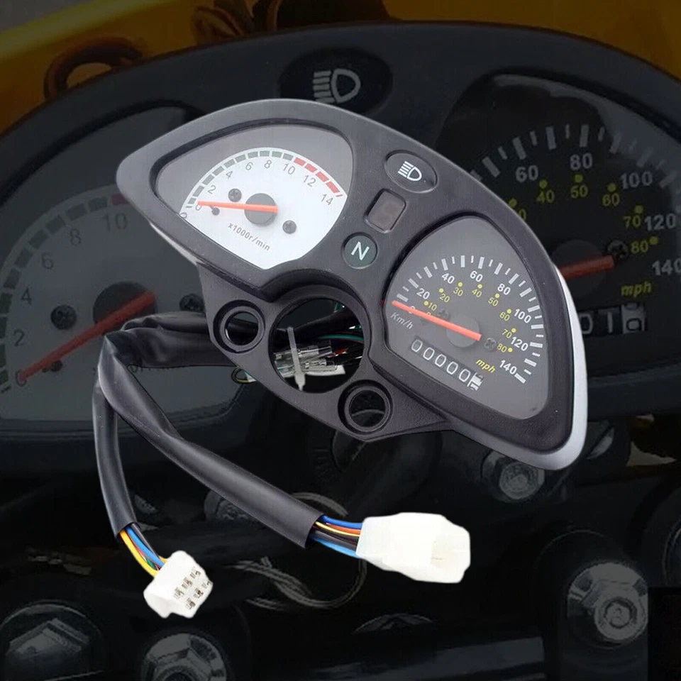 Digital LCD 12V Moto Odómetro Velocímetro Tacómetro Medidor Kit Universal Foto 2 de 4