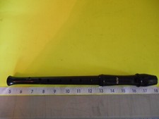 AULOS Recorder Flute 13in All black Used Works /no case