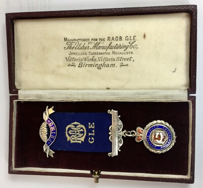 Vintage Silver Buffalo Lodge 3805, R.A.O.B / GLE, Bro James S Devey, 1931, Usher