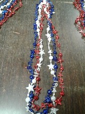 3 PACK OF RED WHITE BLUE PATRIOTIC U.S.A BEADS
