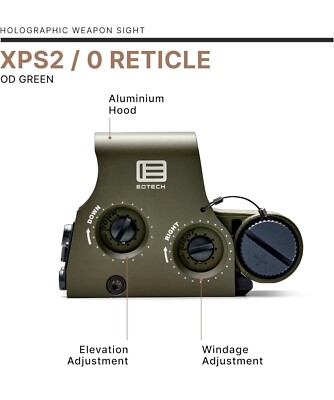 EOTech XPS2-0ODGRN 68 MOA Ring Green Dot Reticle for sale online