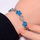 Sterling Silver Tennis Bracelet 7.99" B973574323 Blue Topaz & Cubic Zirconia 925