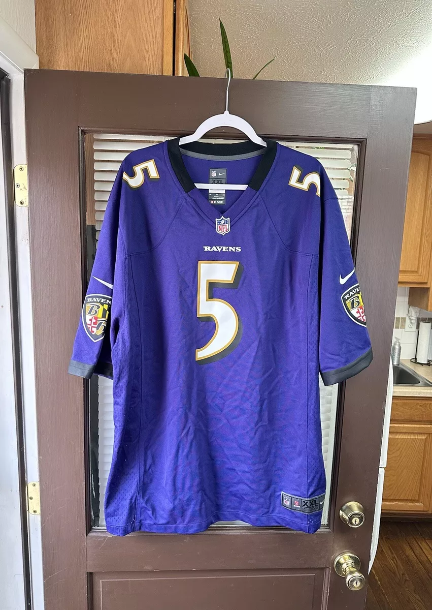 Nike Baltimore Ravens No5 Joe Flacco Grey Shadow Men's Stitched NFL Elite Jersey