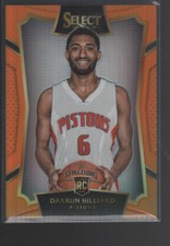 DARRUN HILLIARD 2015-16 PANINI SELECT ORANGE PRIZMS ROOKIE CARD #72  /60