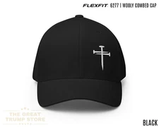 Three Nails Cross Hat Flex Fit Christian Hats for Men Women Religious Cap