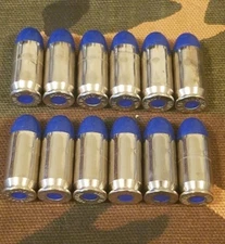 45 ACP SNAP CAPS  SET OF 12, BLUE AND NICKEL, REAL 230gr WEIGHT!!!