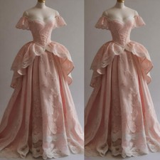 Mid century Pink Wedding Dresses Short Sleeves A Line Court Bridal Gowns