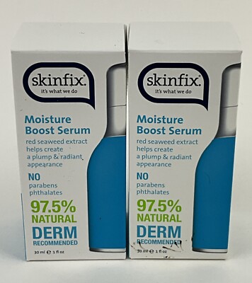 Lot of 2 Skinfix Moisture Boost Serum 97.5% Natural 1 fl oz Red Seaweed Extract